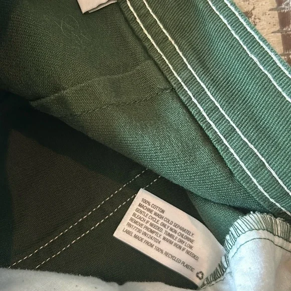 Sandy Liang Forest Green Carpenter Staight Leg Barrel Jeans Size 2 - Picture 7 of 9